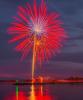 Fireworks on the Grand Marais harbor, July 4, 2020 - Photo by David R. Johnson